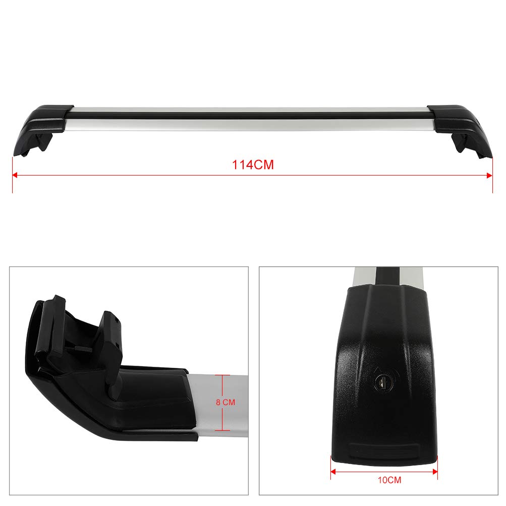 ECCPP Universal Roof Rack Crossbars - Compatible with Porsche Cayenne 2011-2017 & Volvo XC60 2013-2018 - Heavy Duty 165LBS Capacity Cargo Carrier for Kayak, Canoe, Luggage, Snowboard - Perfect for Road Trips & Outdoor Adventures