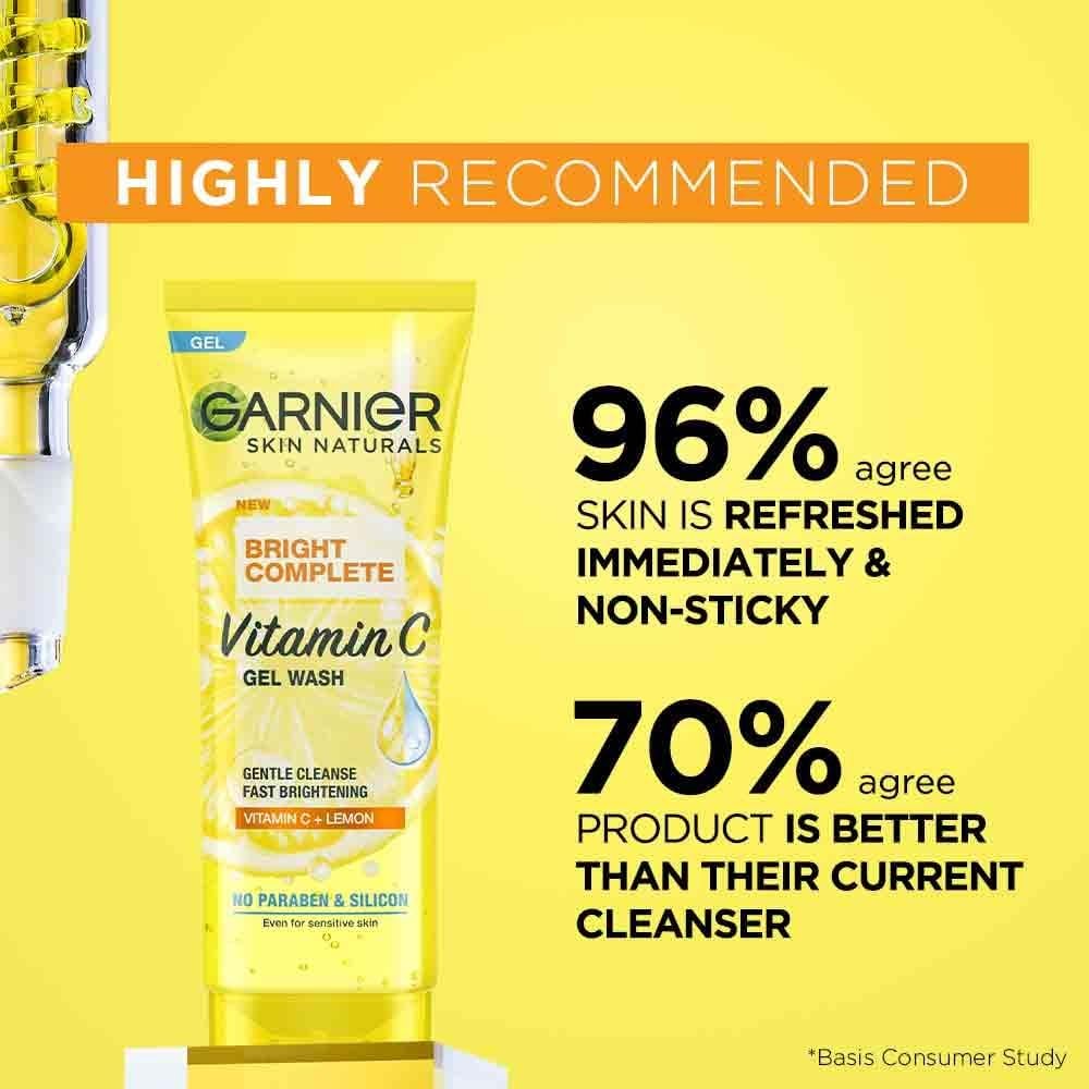Garnier Bright Complete Vitamin C Skincare Set - Night Cream (18g), Face Serum (7ml), Gel Face Wash (50g) | Brightening, Anti-Aging | Perfect for Nighttime Routine & Glowing Skin