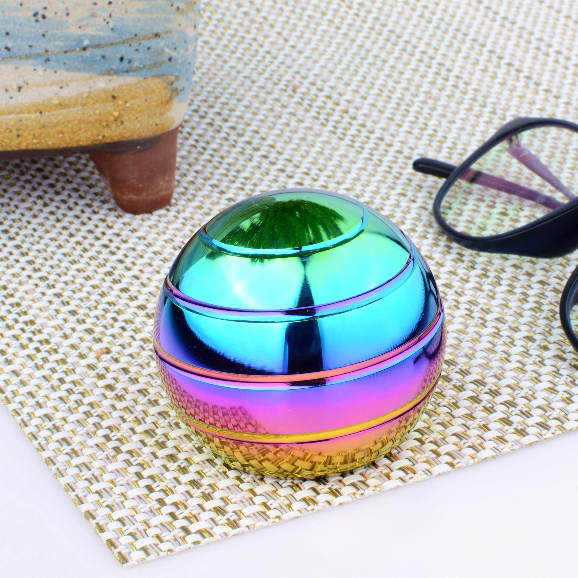 Kinetic Desk Toys - Full Body Optical Illusion Spinner Ball with Storage Bag | Large Long-Spinning Top for Stress Relief & Focus | Perfect for Office, Classroom, Parties & Holiday Gifts | Fun Fidget Toy for Adults & Kids