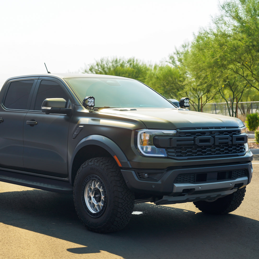 2024 Ford Ranger & Ranger Raptor A-Pillar Light Mount Brackets | Off-Road LED Light Bar Mounting Kit for Truck Accessories | Perfect for Night Driving, Overlanding & Off-Road Adventures