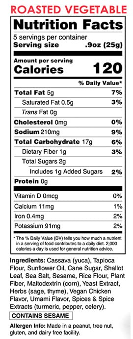 Wai Lana Veggie Chips - Gluten Free, Non-GMO, Vegan, Zero Trans Fats, Roasted Vegetable Snacks - 4.5 Ounce (Pack of 12) - Healthy Crunchy Snack for Kids, Office, Travel & Movie Nights