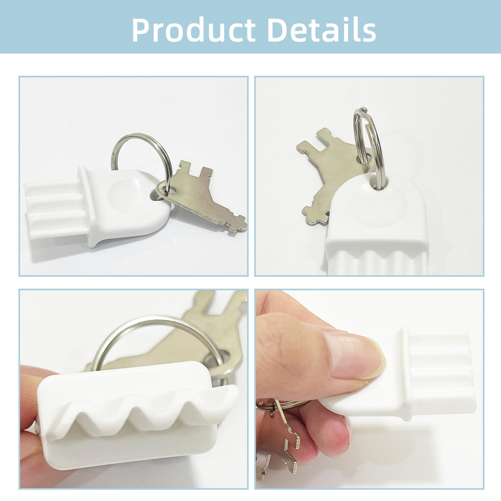 6pcs Universal Paper Towel Dispenser Keys - 2 Types Heavy Duty Toilet Paper Dispenser Keys with 3 Key Rings | Durable Bathroom & Commercial Use for Restaurants, Offices, Schools