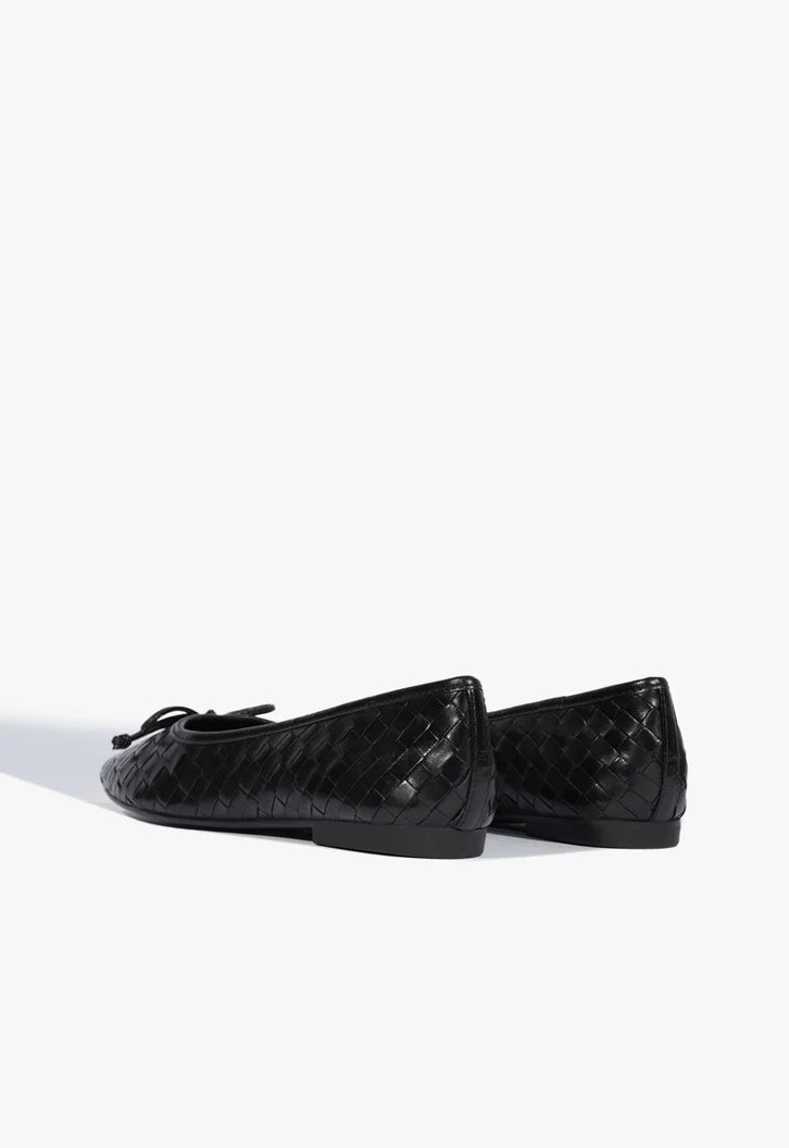 Arissa Women's Black Leather Ballet Flats - Comfortable Slip-On Shoes for Work, Travel & Casual Outfits | Elegant & Lightweight Everyday Flats