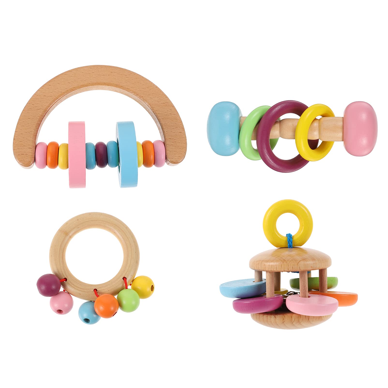 Balacoo 4-Piece Parrot Toy Set - Interactive Bird Chew Toys, Educational Dumbbell & Fun Biting Playthings for Parrots - Perfect Cage Accessories for Training & Enrichment (Great for Macaws, Cockatoos & Small Birds)