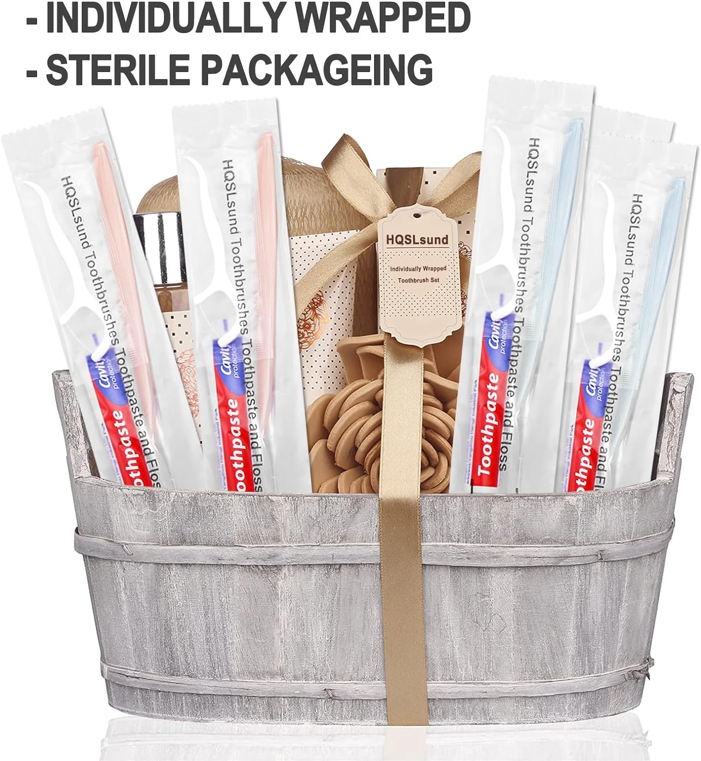 500pcs Disposable Toothbrushes with Toothpaste & Floss - Individually Wrapped Travel Dental Kit (2 Colors, 10g Toothpaste, Floss Picks) - Bulk Oral Hygiene Supplies for Hotels, Airbnb, Homeless Shelters, Camping & Emergency Kits