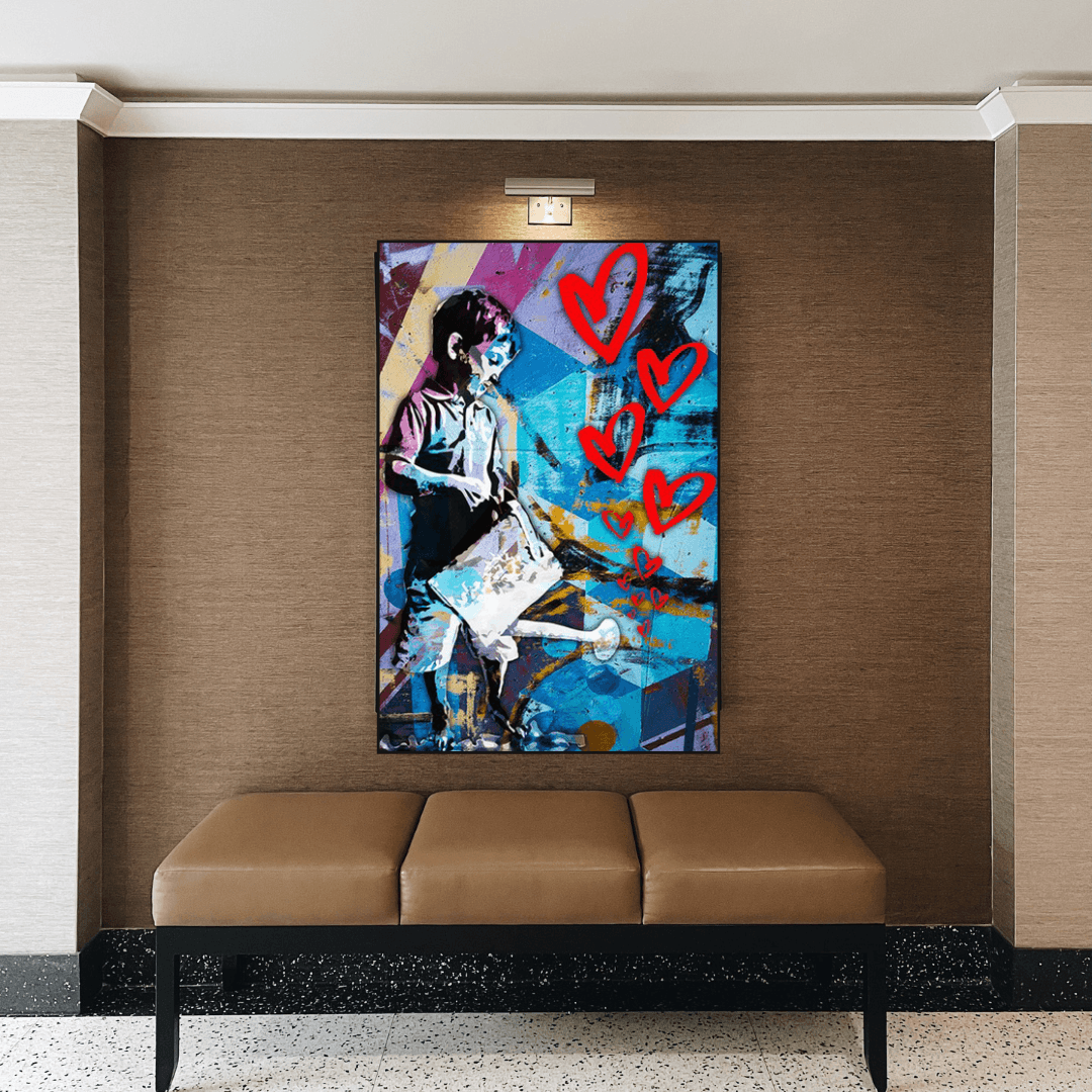 Banksy Street Art Boy Planting Love Canvas Wall Art - Modern Home Decor for Living Room, Bedroom & Office