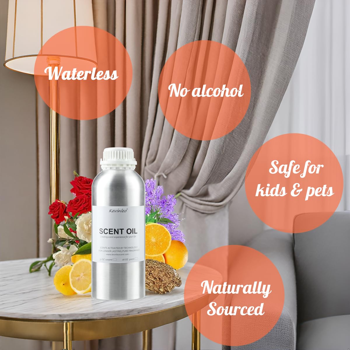 Premium Rose Scented Essential Oil - 32 Fl Oz (1000ml) Luxury Aromatherapy Oil for Home & Hotels | Long Lasting Fragrance for Diffusers, Spa Relaxation & Mood Enhancement