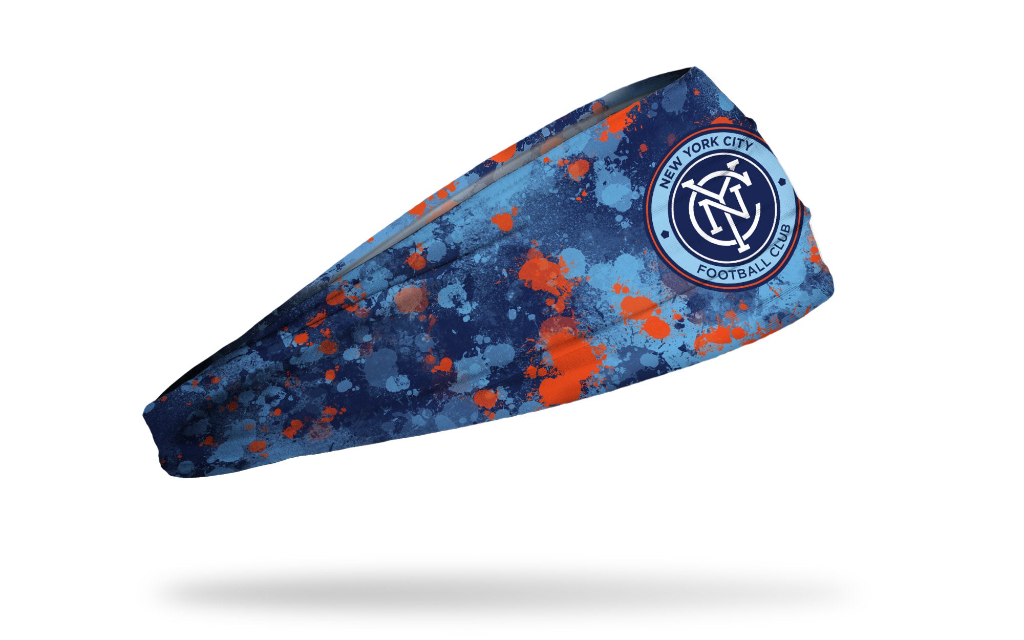 New York City FC Splatter Big Bang Lite Headband - Comfortable & Breathable Soccer Headband for Men & Women - Perfect for Running, Training & Sports Fans