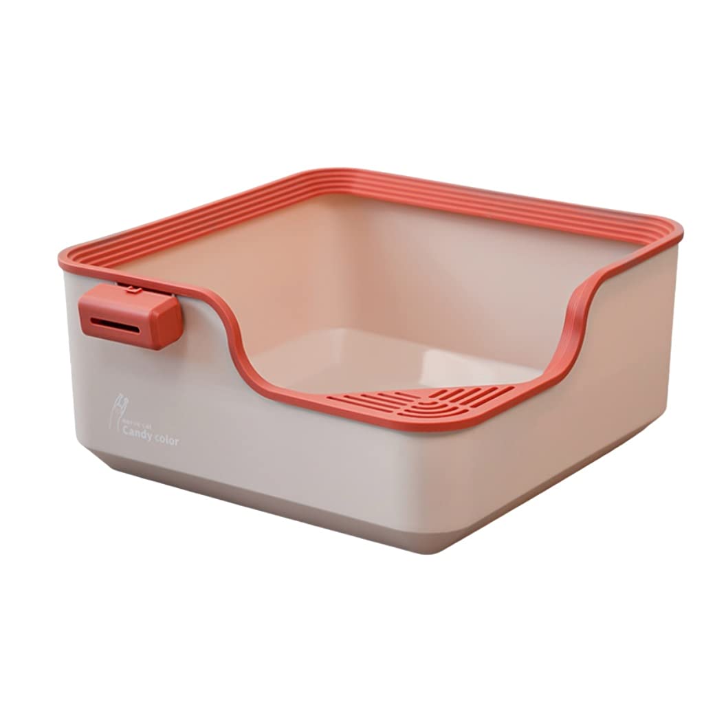 FEANG Self-Cleaning Cat Litter Box - Large Semi-Enclosed Space, Anti-Sand & Splash-Proof Design with Included Scoop - Perfect for Multi-Cat Homes & Small Apartments (Color: A)
