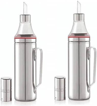 ATROCK 1000ml Stainless Steel Oil Dispenser Bottle with Handle - Leak-Proof Olive Oil & Cooking Oil Container - Durable Kitchen Oil Pourer for Salad Dressing, Frying & Baking (2-Pack)