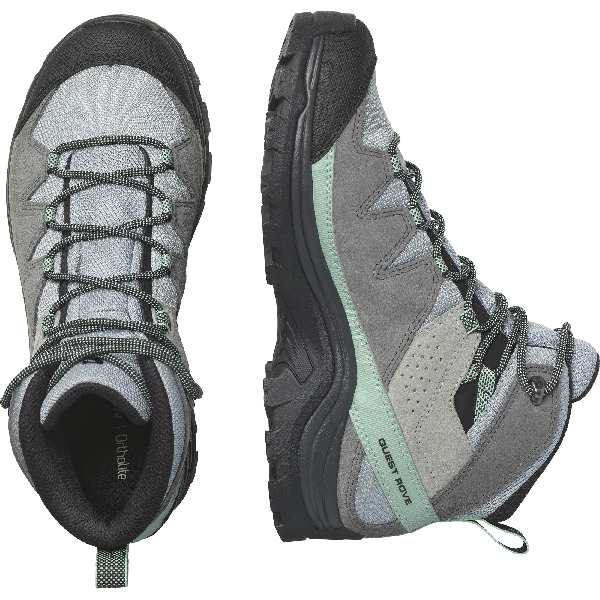 Salomon Women's Quest Rove Gore-Tex Waterproof Hiking Boots - Suede Leather Backpacking Shoes for Women - Perfect for Trail Hiking, Mountain Climbing & Outdoor Adventures
