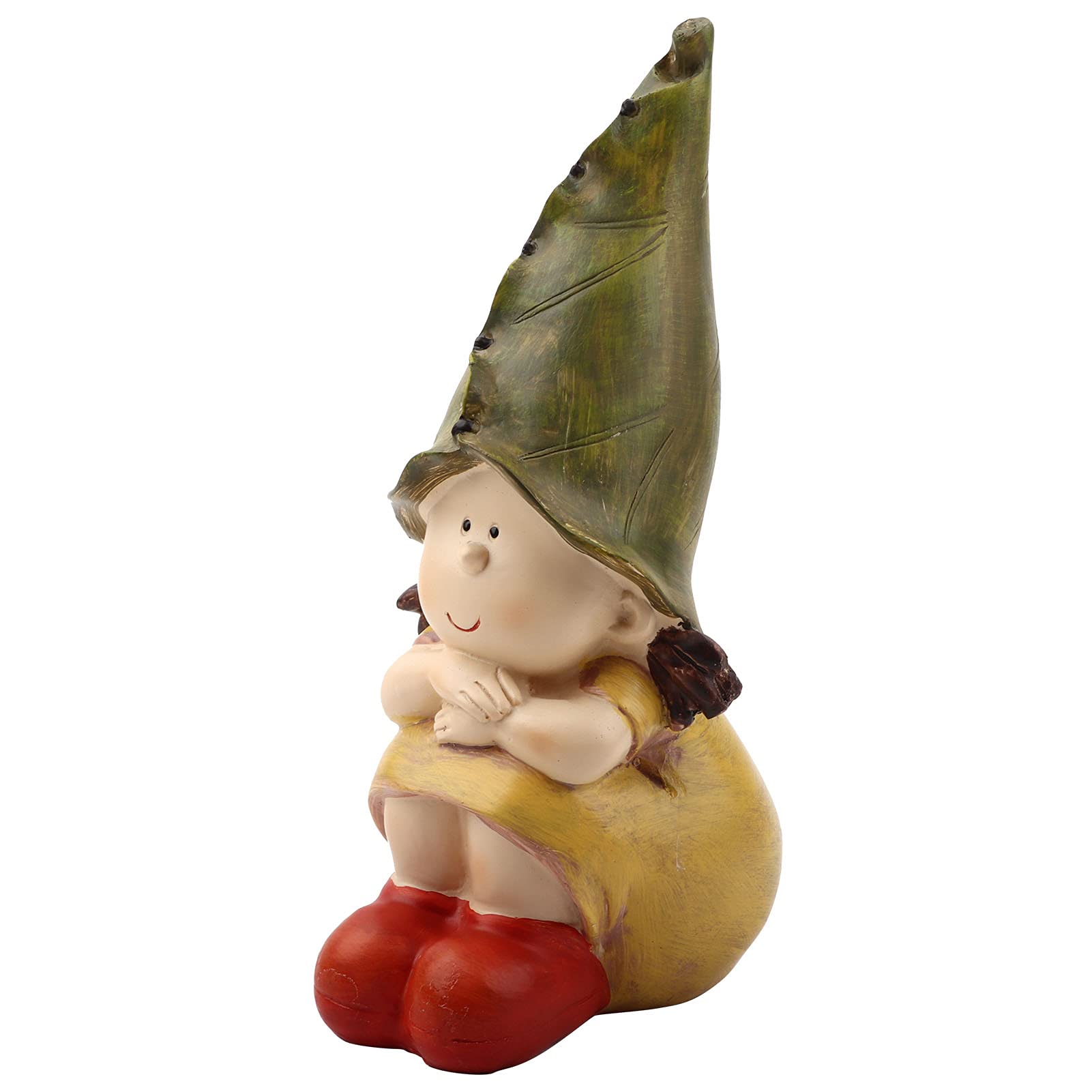 Shanrya Cartoon Elf Resin Decoration - Durable & Vivid Handmade Craft for Desk, Bookcase, Tabletop & Shelf Decor (BS1037 Sitting Girl) - Perfect for Home, Office & Gift Scenes