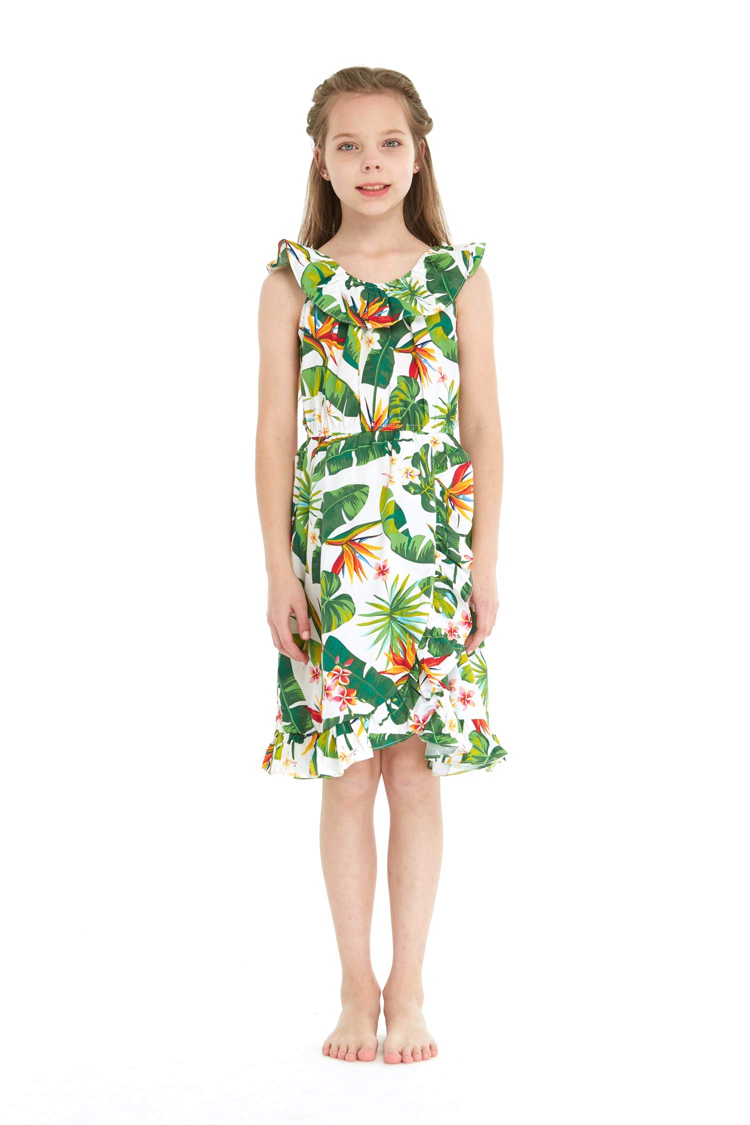 Hawaiian Luau Outfits for Family - Matching Tropical Shirts & Dresses for Men, Women, Boys & Girls with Bird of Paradise Print | Perfect for Beach Parties, Summer Vacations & Hawaiian Theme Events