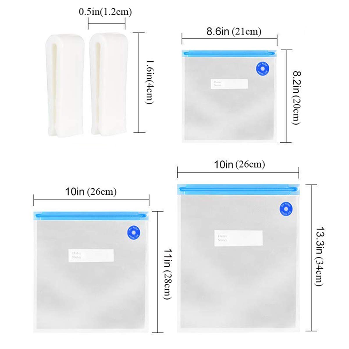 DaMohony Vacuum Sealer Storage Bags - 15 Pack Reusable Food Saver Bags for Sous Vide, Meal Prep & Freezer Storage | BPA Free, 3 Sizes (Small/Medium/Large) | Perfect for Vacuum Sealing Meat, Vegetables & Leftovers