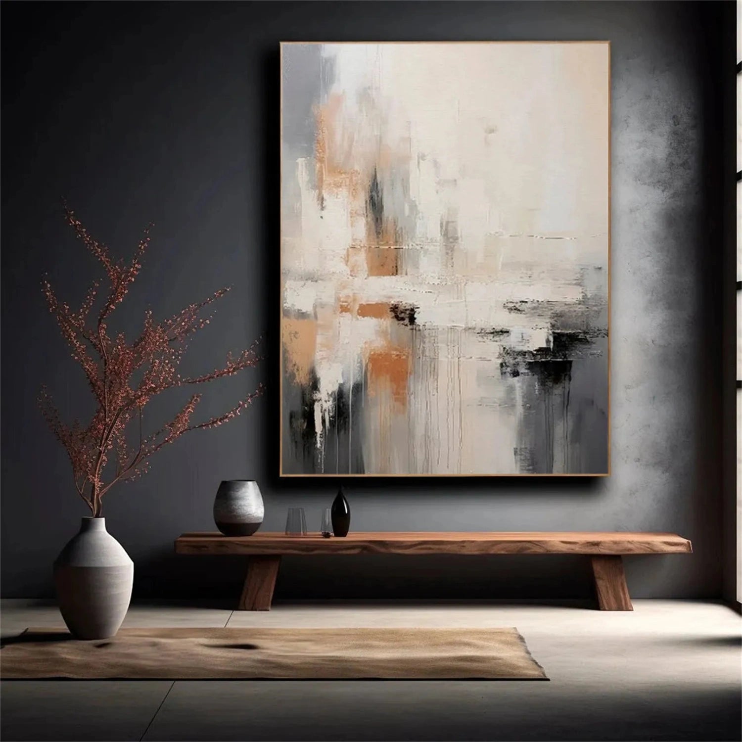 Abstract Painting #AB 167 - Modern Wall Art for Living Room, Bedroom & Office Decor - Handmade Canvas Artwork
