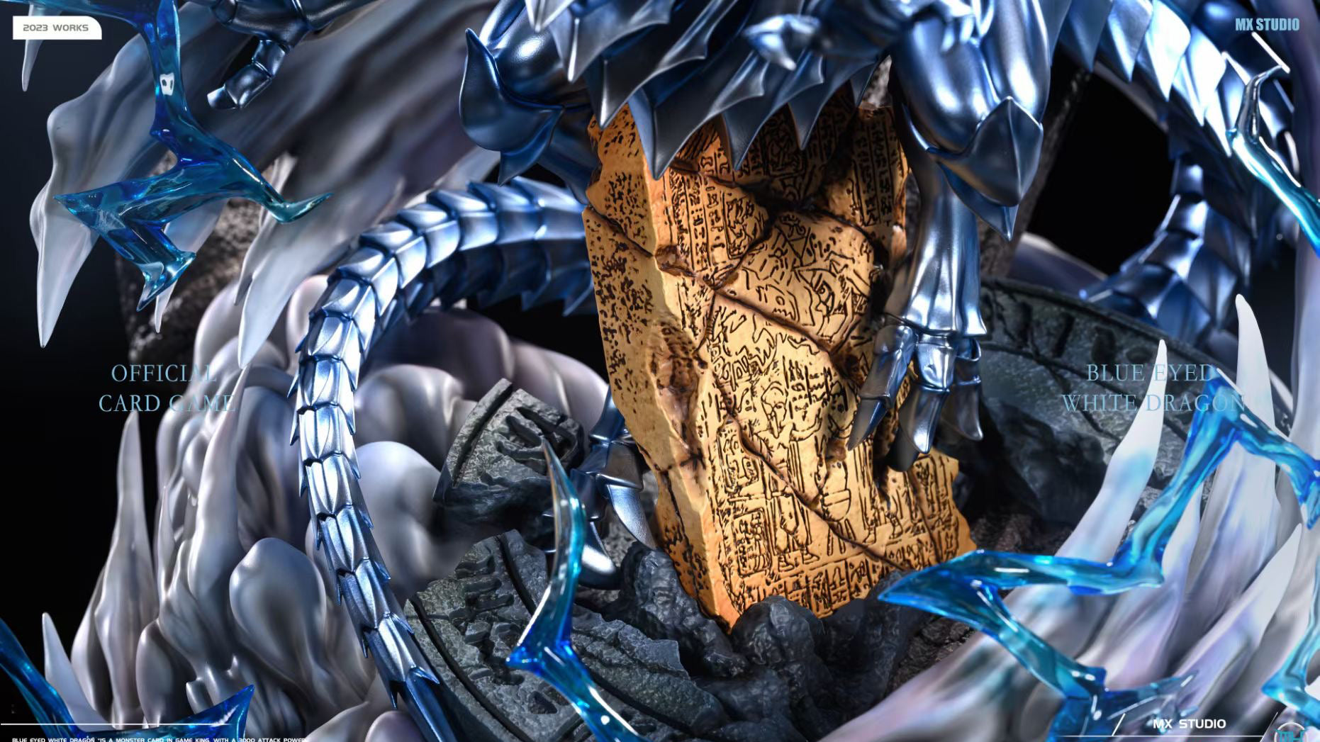 MX Studio Blue Eyes White Dragon Yu-Gi-Oh! Collectible Figure - Anime Action Figure for Display & Gaming Scenes