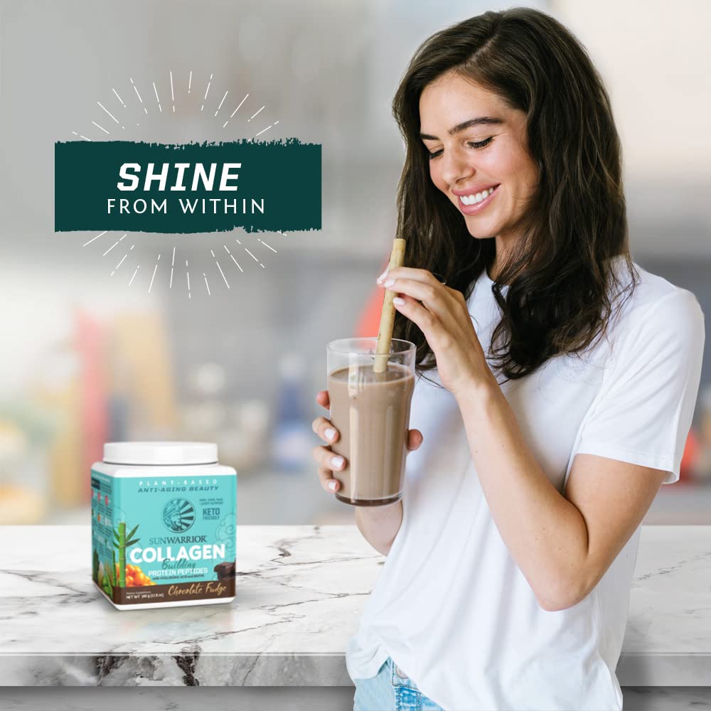 Sunwarrior WarriorBlend Vegan Protein Powder & Collagen Peptides - Plant-Based Vanilla Protein Supplement (30 Servings + 20 Servings) for Muscle Recovery, Post-Workout & Daily Nutrition