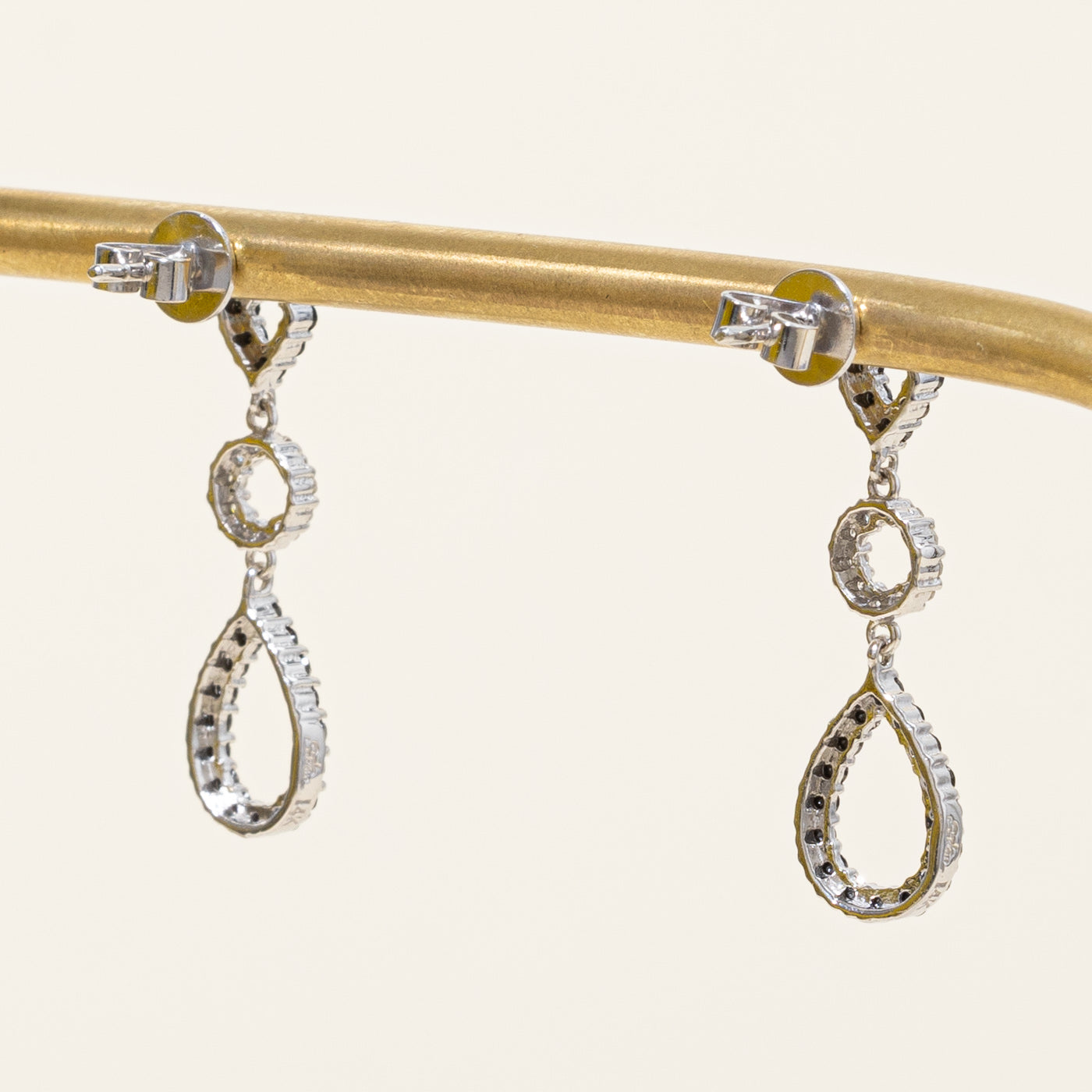 Elegant Black & White Diamond Drop Earrings - 0.48ctw Total Weight, 0.10ctw Each | Perfect for Weddings, Parties & Special Occasions