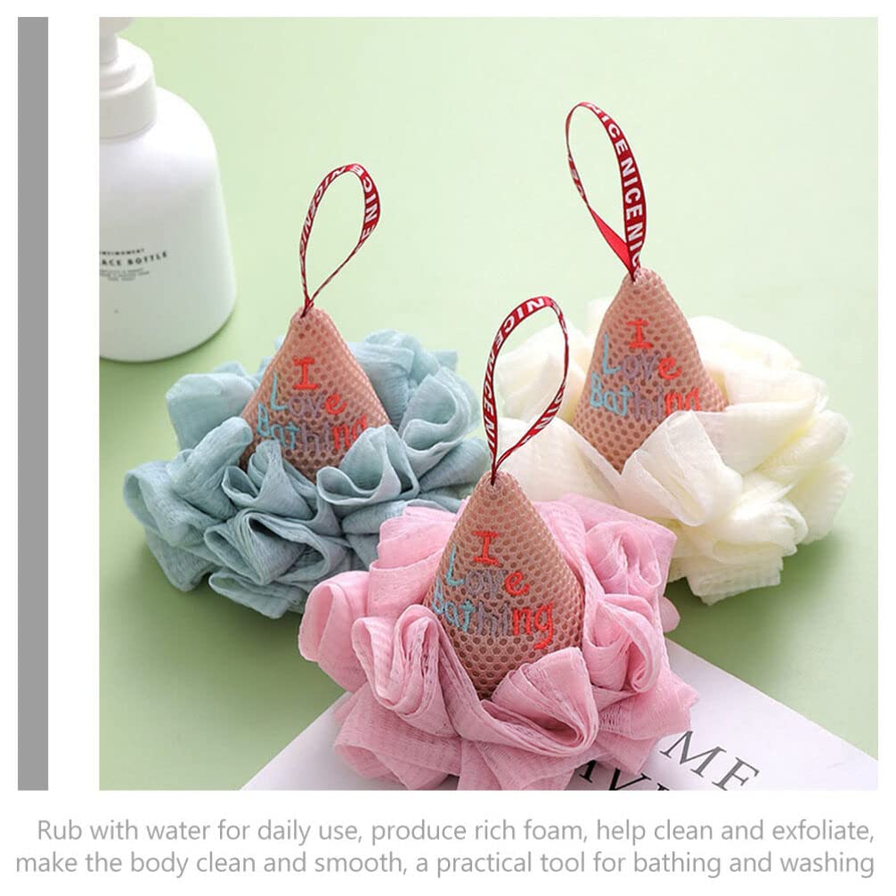 iplusmile 2-Pack Soft Exfoliating Loofah Sponge Balls - Ice Cream Shaped Bath & Body Scrubber for Gentle Skin Cleansing - Perfect Shower Accessories for Spa Day or Daily Skincare Routine