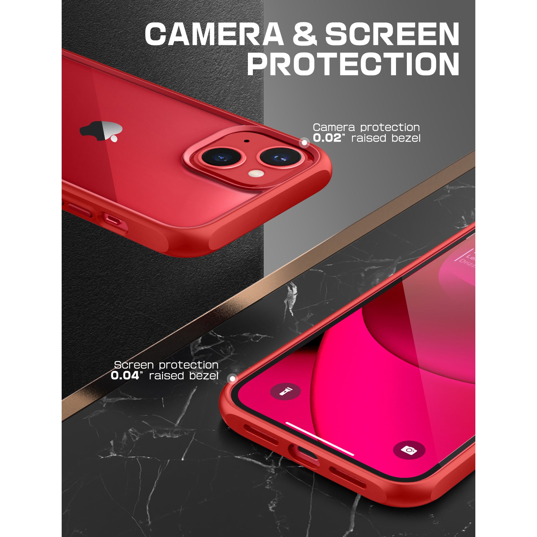 iPhone 14 Case 6.1 Inch - Unicorn Beetle Style Slim Clear Protective Cover with Shock Absorption in Red | Perfect for Everyday Use, Travel & Outdoor Activities