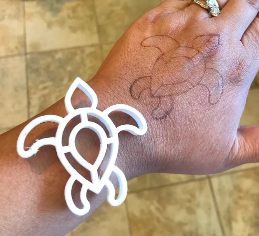 Turtle Henna Helper Stamp Kit - Easy DIY Temporary Tattoo Stencil for Beginners & Professionals | Perfect for Festivals, Weddings & Body Art Parties