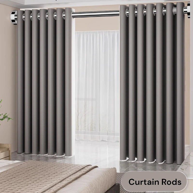 Alana 1.1 Inch Adjustable Metal Spring Tension Curtain Rod - Perfect for Windows, Doors, and Closet Organization