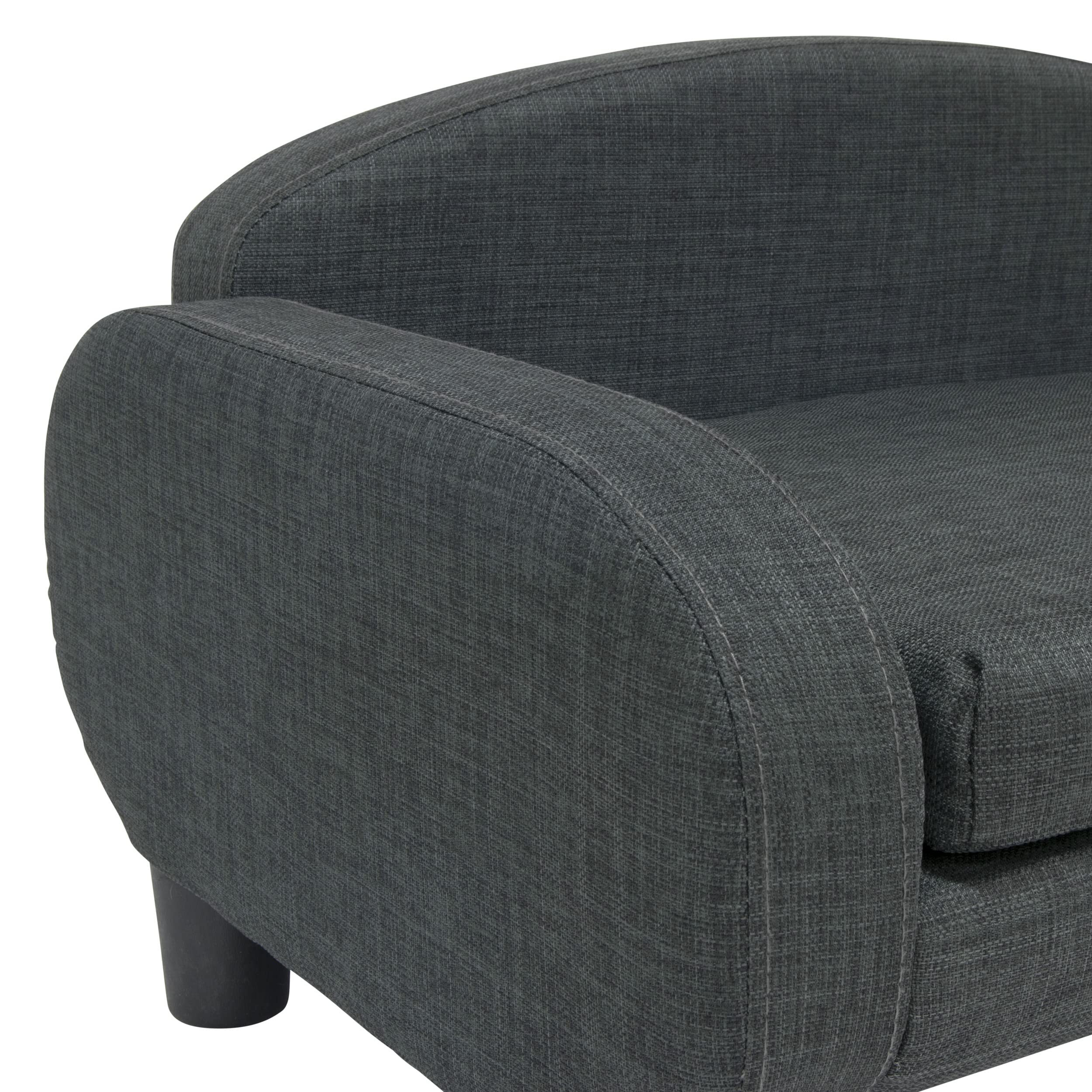 Paws & Purrs Modern Pet Sofa - 31.5 Inch Wide Low Back Dog Cat Bed with Removable Washable Cover (Espresso/Gray) - Perfect for Living Room, Bedroom & Pet-Friendly Spaces