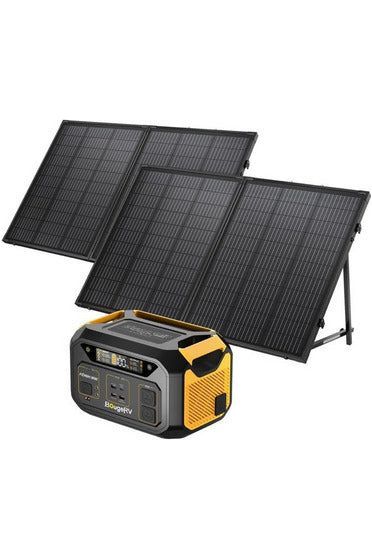 BougeRV Flash300 286Wh Portable Power Station with 130W Solar Panel Kit - Perfect for Camping, RV Trips & Emergency Power Outages