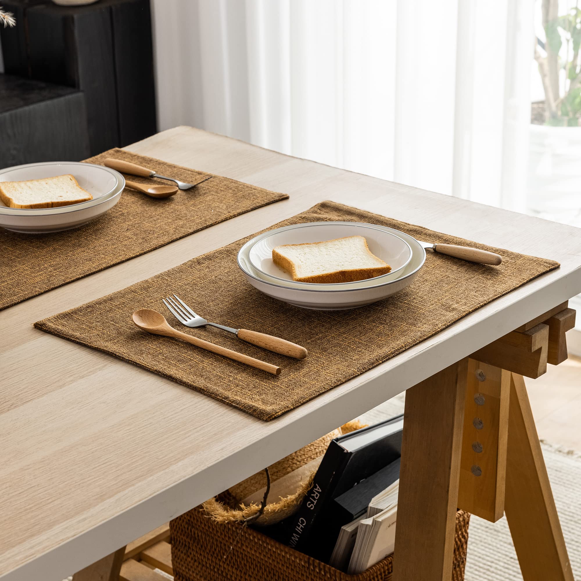 Kevin Textile 4-Pack Faux Linen Heat Resistant Placemats - 13