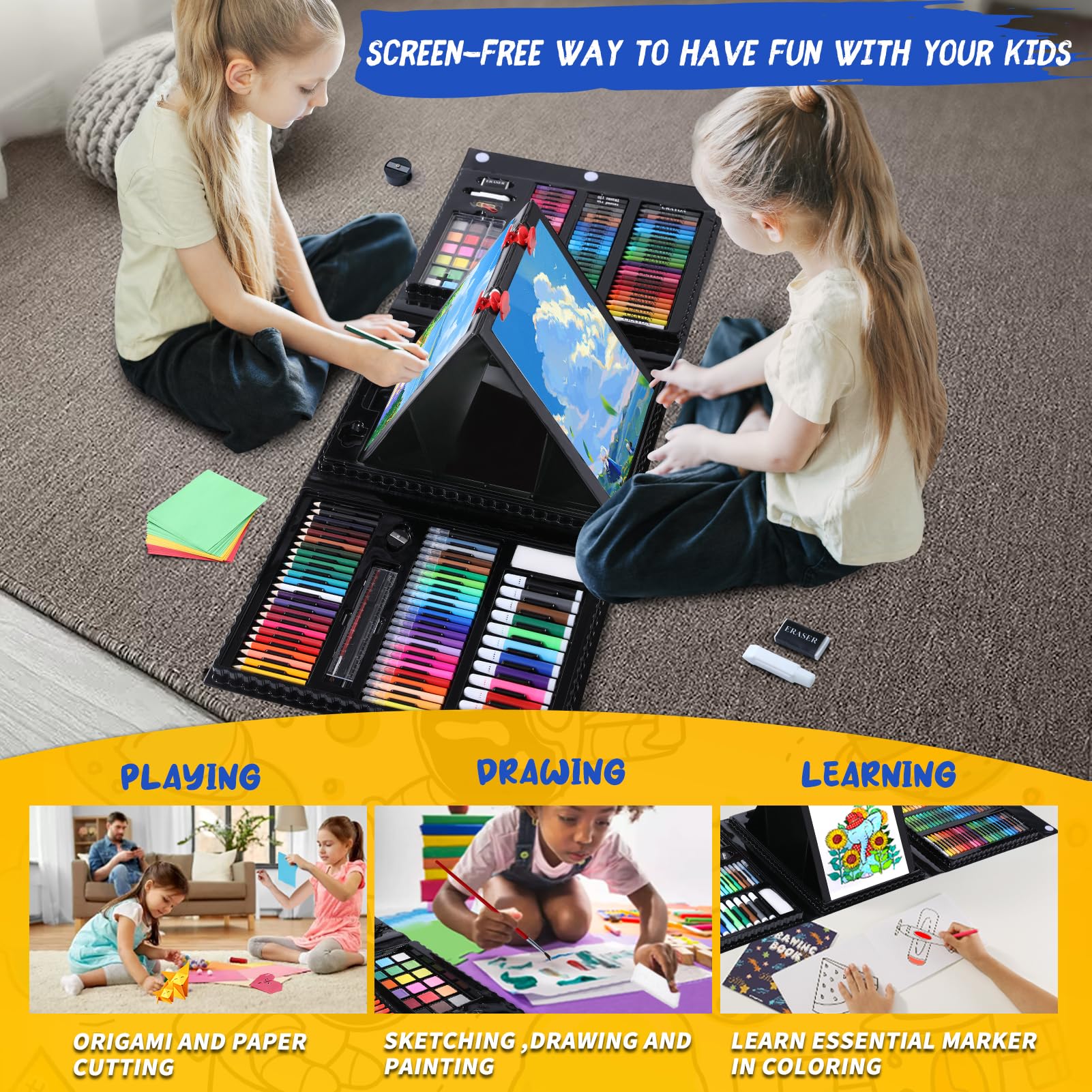 Premium Kids Watercolor Paint Set - 48-Piece Art Supplies Kit for Beginners, Boys & Girls | Drawing, Sketching & Crafting | Perfect Gift for Teens & Young Artists | Ideal for School Projects, DIY Art & Home Creativity
