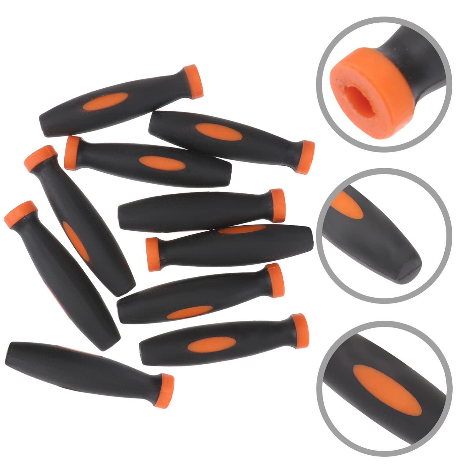 POPETPOP Rubber File Handles - 10pcs 5mm Ergonomic Replacement Grips for Utility & Round Files - Perfect for DIY Projects, Woodworking, and Metalworking