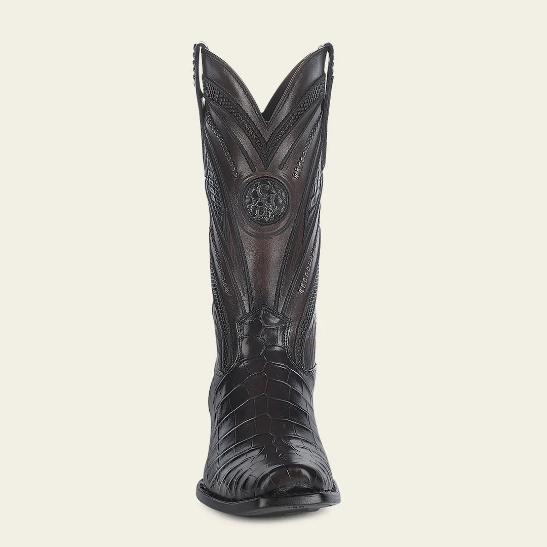 1J2WAL Men's Cuadra Special Edition Chocolate Dress Cowboy Alligator Leather Boots - Western Style Riding Boots for Country Music Festivals & Rodeo Events