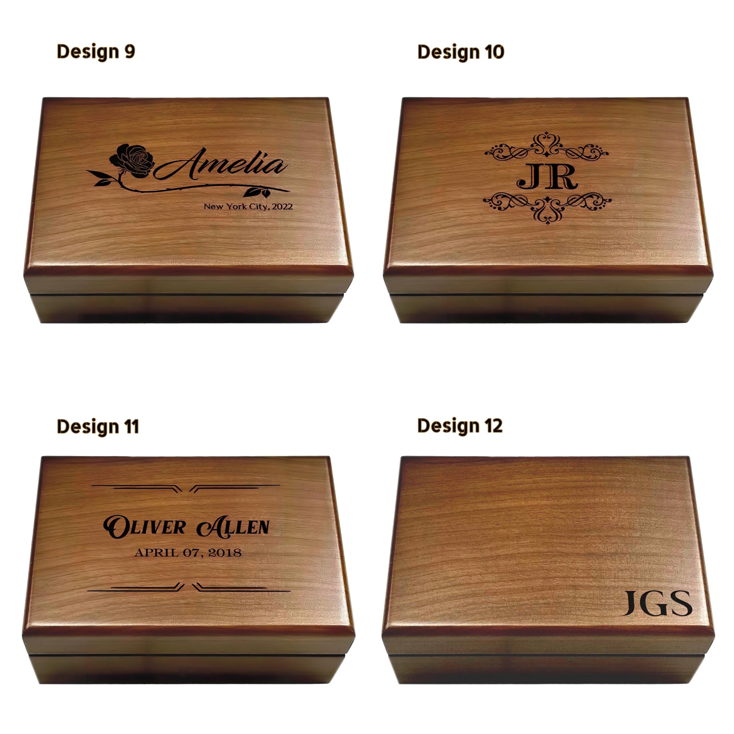 Personalized Memory Box - Custom Engraved Keepsake Box for Couples | Wedding, Anniversary & Birthday Gift for Husband or Wife | Monogrammed Jewelry Storage Box | Perfect for Preserving Wedding Vows, Love Letters & Special Mementos
