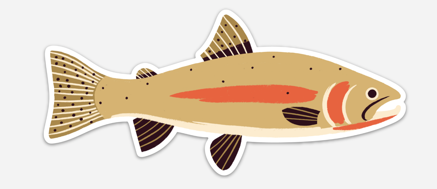 Native Trout Sticker - Waterproof Vinyl Decal for Fishing Gear, Coolers & Outdoor Equipment - Perfect for Anglers & Nature Lovers