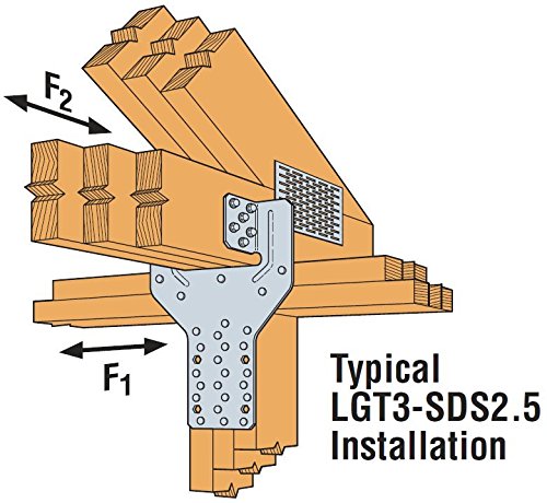 8 Pack Simpson Strong Tie LGT3-SDS2.5 3 Ply Light Girder Tiedown with SDS Screws - Heavy Duty Construction Connectors for Wood Framing, Deck Building, and Structural Reinforcement