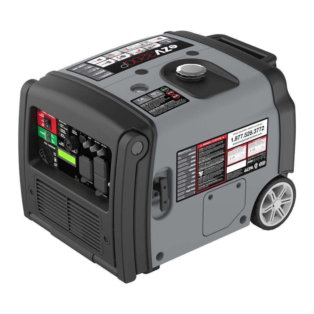 Energizer EZV3200P 3200W Portable Gas Powered Inverter Generator with Remote Start - Quiet, Reliable Power for Camping, RV, Home Backup & Outdoor Events