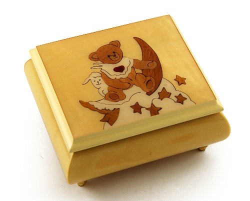 Delightful Thread Bears Moonlight Lullabear Sorrento Music Box with Multiple Song Options - Perfect for Baby Showers, Nursery Decor & School Days Gifts