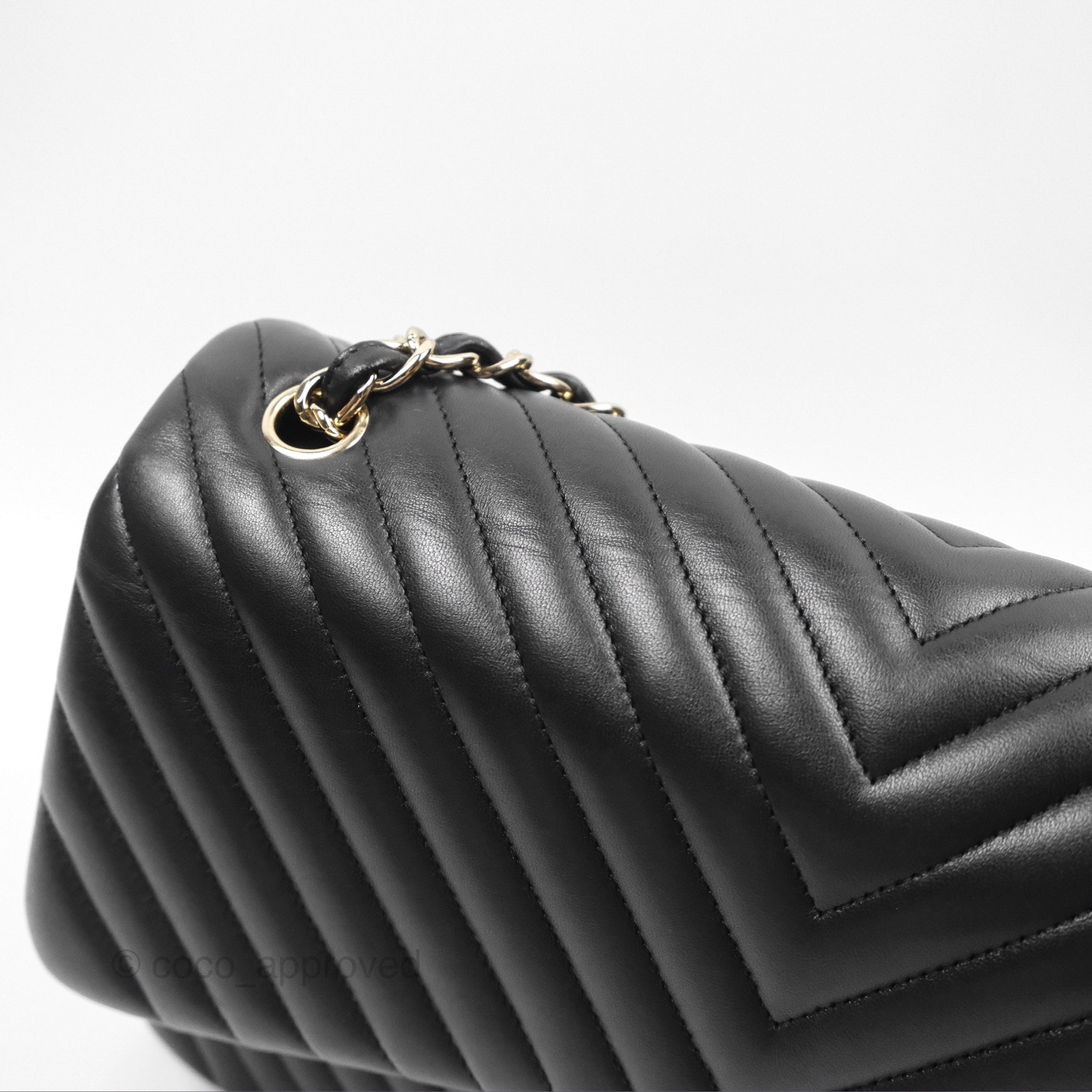 Chanel Chevron Jumbo Double Flap Bag - Black Lambskin Leather with Gold Hardware | Luxury Designer Handbag for Women, Perfect for Evening Events & Special Occasions