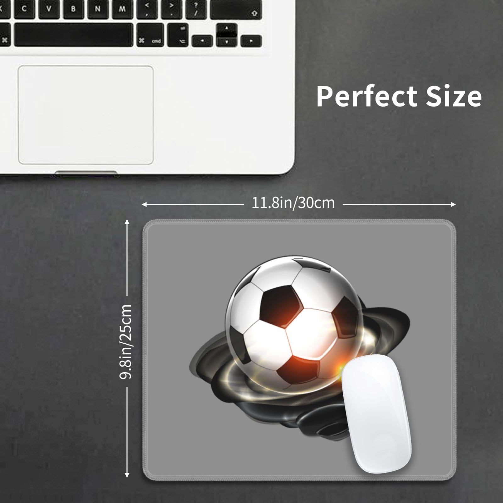 Cyclone Football Mouse Pad - Waterproof, Non-Slip Rubber Base Gaming Mousepad for PC & Laptop (10x12 Inch) - Perfect for Office Work, Gaming & Sports Enthusiasts