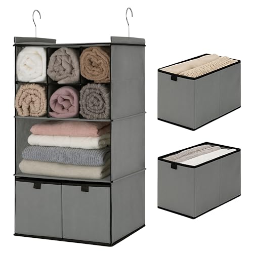 4-shelf Drawers Grey