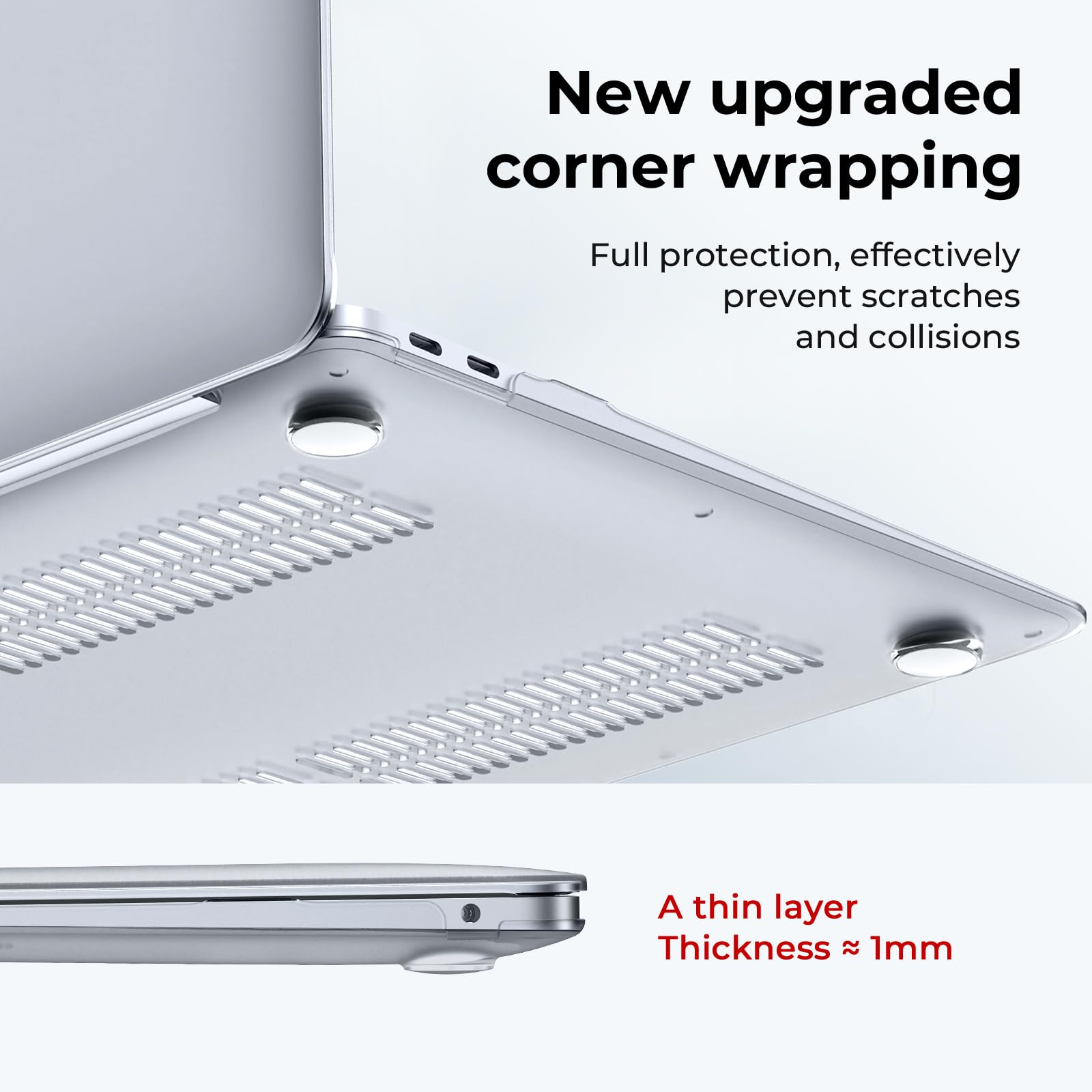 EooCoo Durable Hard Case for MacBook Air 13 inch (M1 Chip 2021-2018 & Retina Display Models) - Includes Clear Plastic Protective Cover, Transparent Keyboard Protector & Anti-Glare Screen Protector | Perfect for Travel, Office & School Use