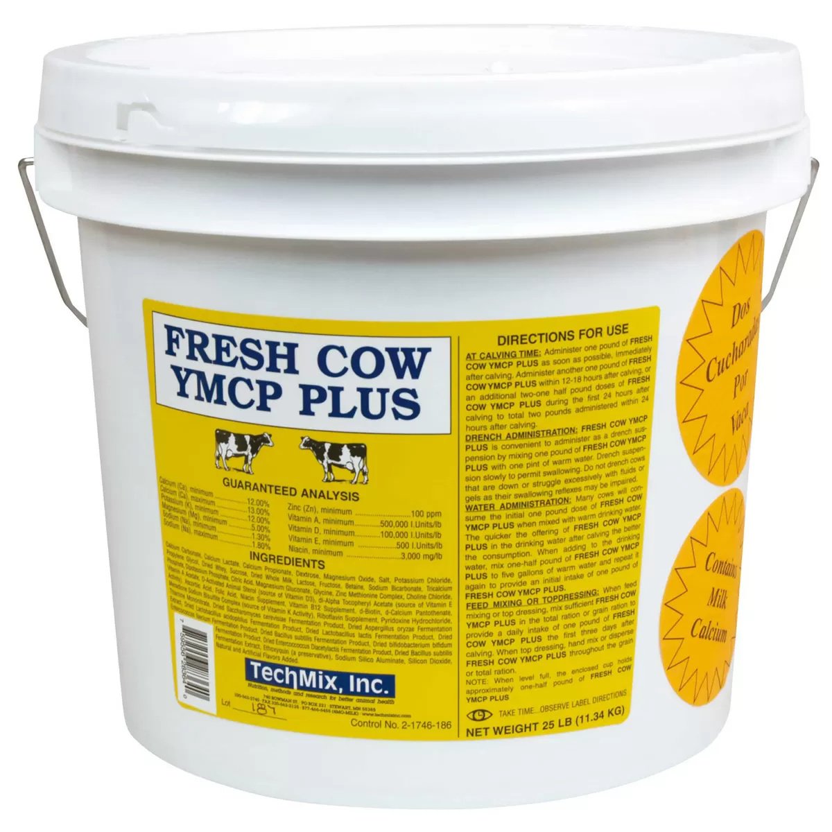 Fresh Cow YMCP Plus® Dairy Mineral Supplement by TechMix - Boost Milk Production & Herd Health for Dairy Cows - Ideal for Lactating Cows & Breeding Herds