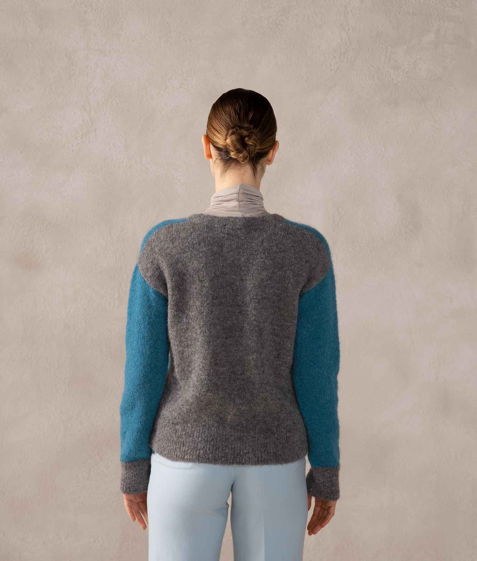 Soft Baby Alpaca Color Blocked Cardigan for Women - Cozy Winter Sweater for Casual Wear & Office Outfits