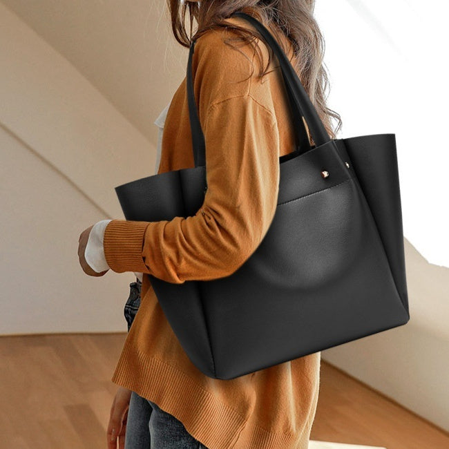 Vegan Leather Shoulder Tote Bag - Large Capacity Women's Handbag for Work, Travel & Shopping | Eco-Friendly & Stylish Purse for Everyday Use