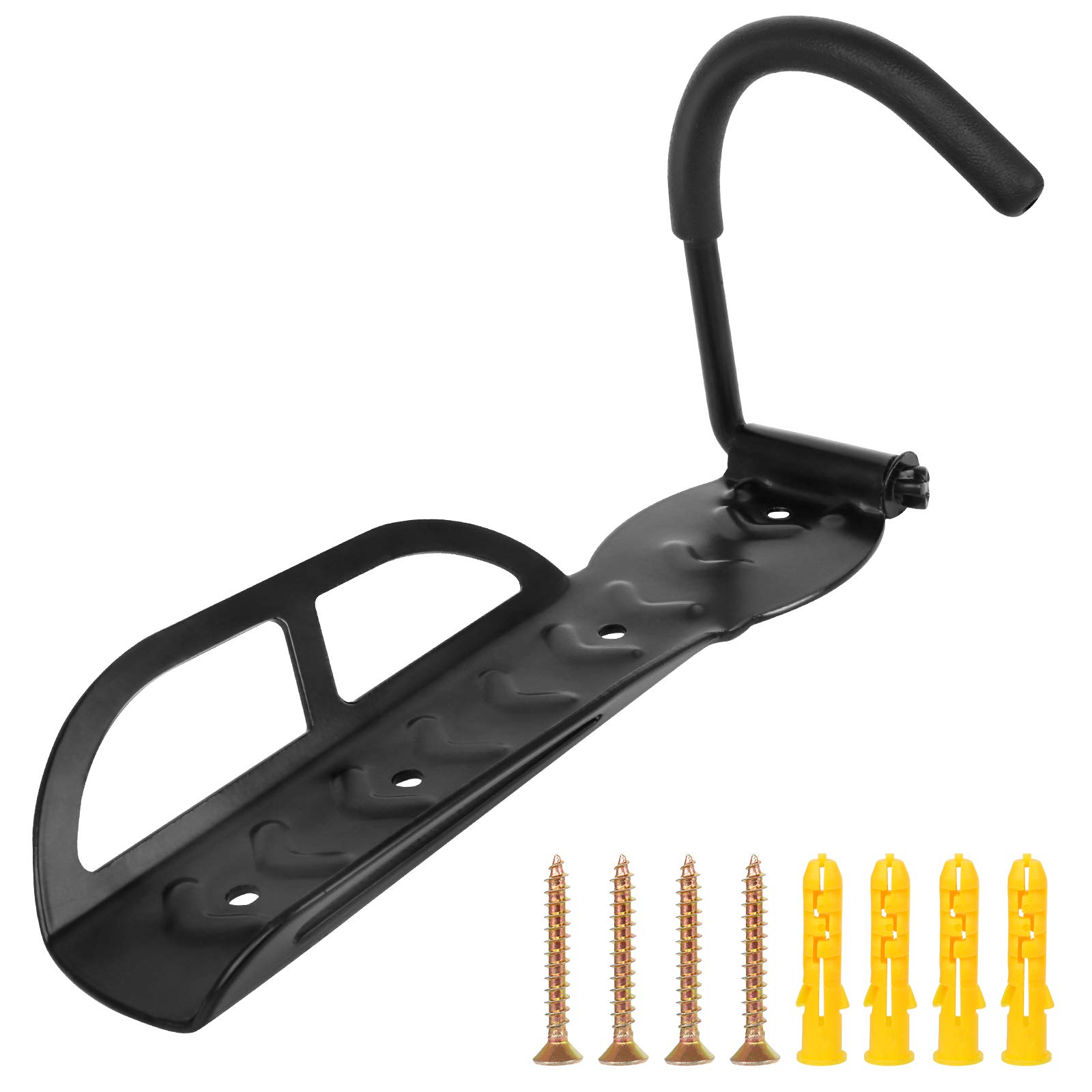 Heavy Duty Bike Wall Mount Hook Rack - 1 Pack Vertical Bicycle Storage Hanger with Screws for Garage & Indoor Use | Secure Bike Organizer for Home, Apartment, Cycling Enthusiasts | Black
