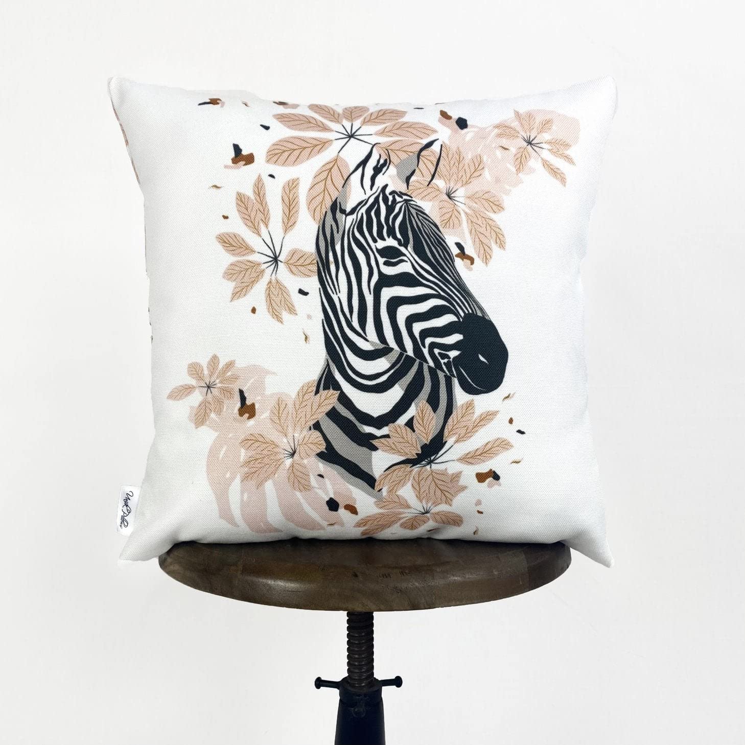 Zebra Print Decorative Throw Pillows with Leaf Design - Perfect for Home, Bedroom & Living Room Decor - Unique Gift for Mom