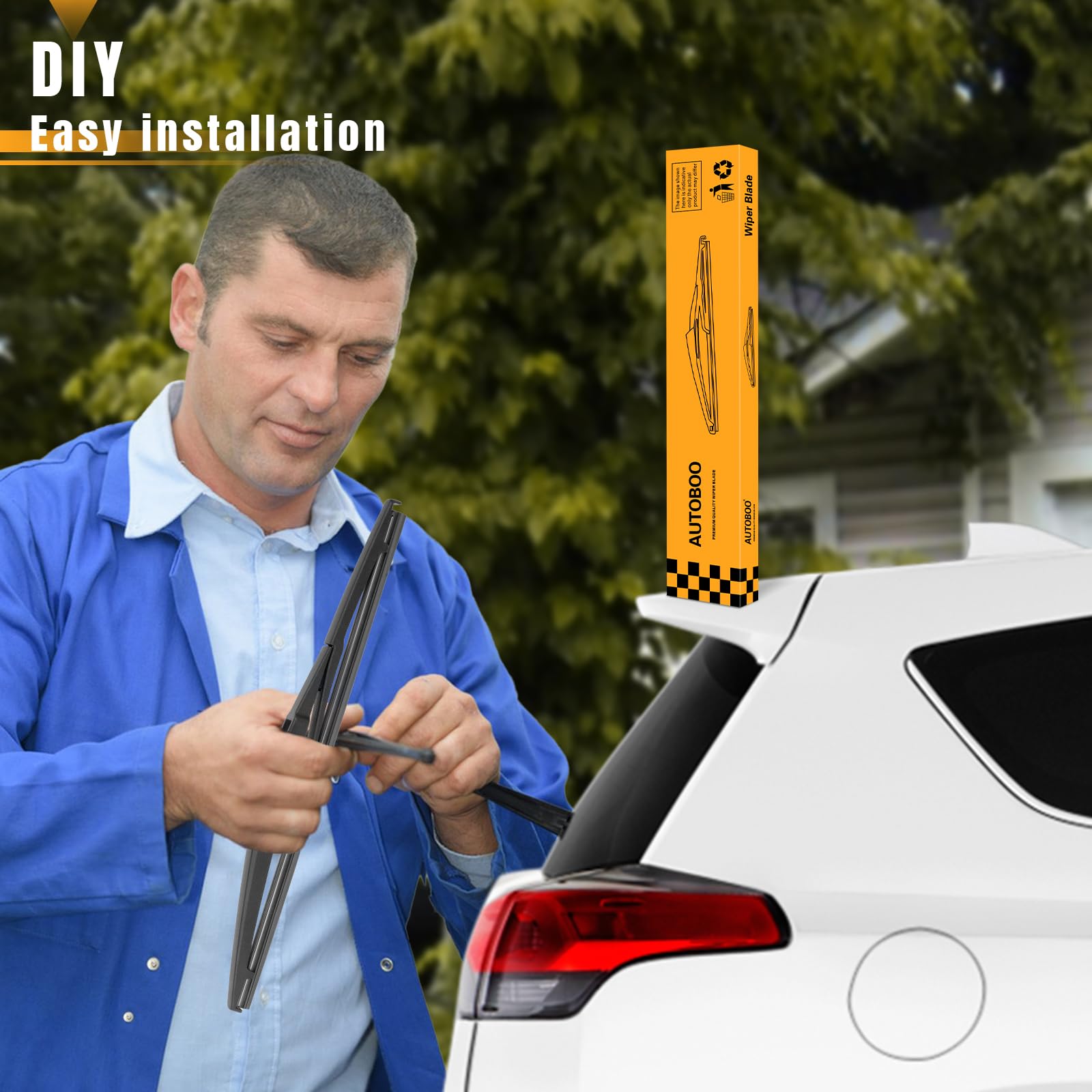 AUTOBOO 10 Inch Rear Wiper Blade Replacement for TOYOTA RAV4 2013-2018 & Highlander 2020-2023 | Jeep Compass 2018-2023 | OEM Quality Back Windshield Wiper Blade (1-Pack) - Perfect for Rainy Weather & Winter Driving Conditions