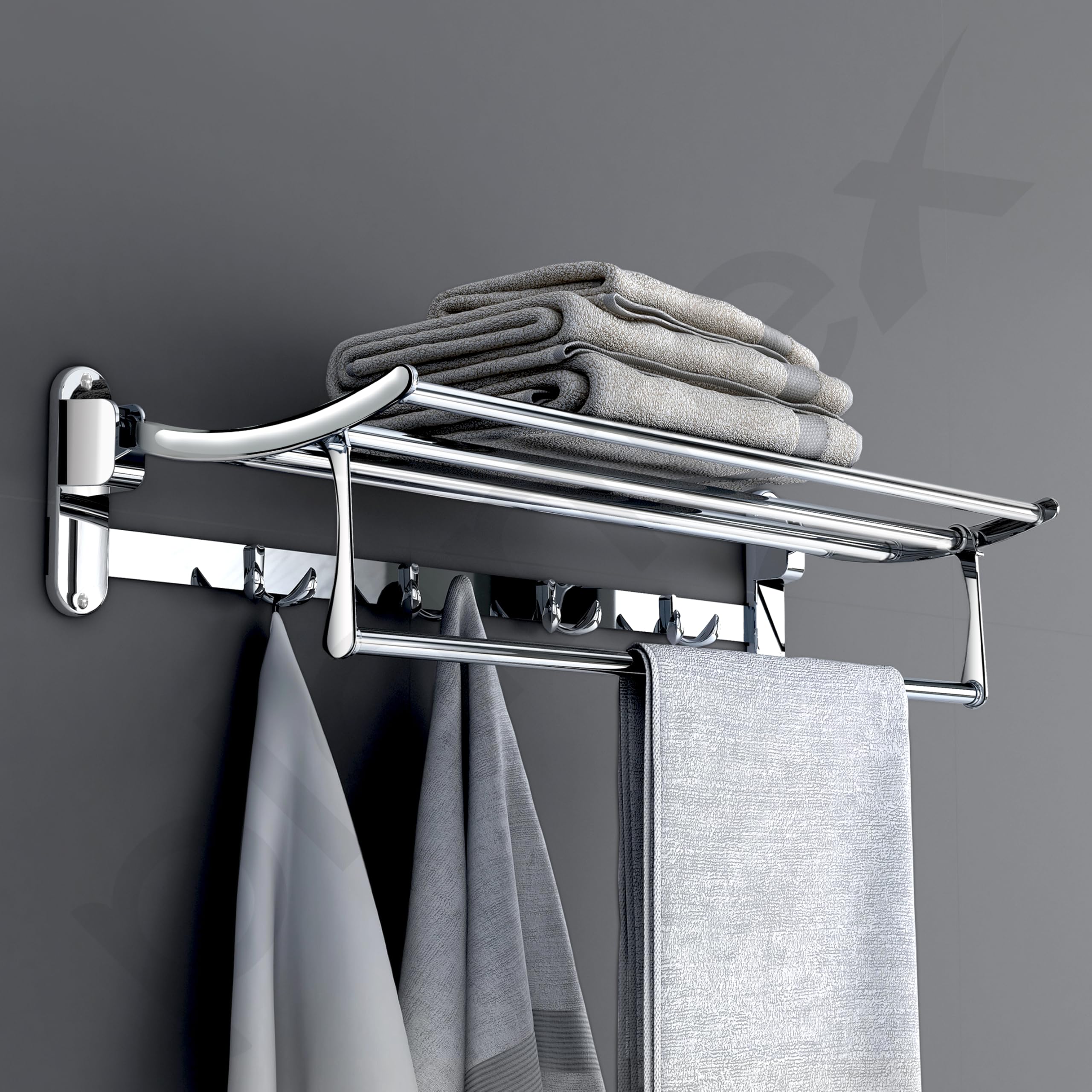 Plantex 24-Inch Chrome Stainless Steel Towel Hanger - Bathroom Towel Rack, Wall Mounted Towel Holder, Durable Bathroom Accessories (Pack of 16) - Perfect for Spa, Hotel, Gym & Home Bathroom Organization