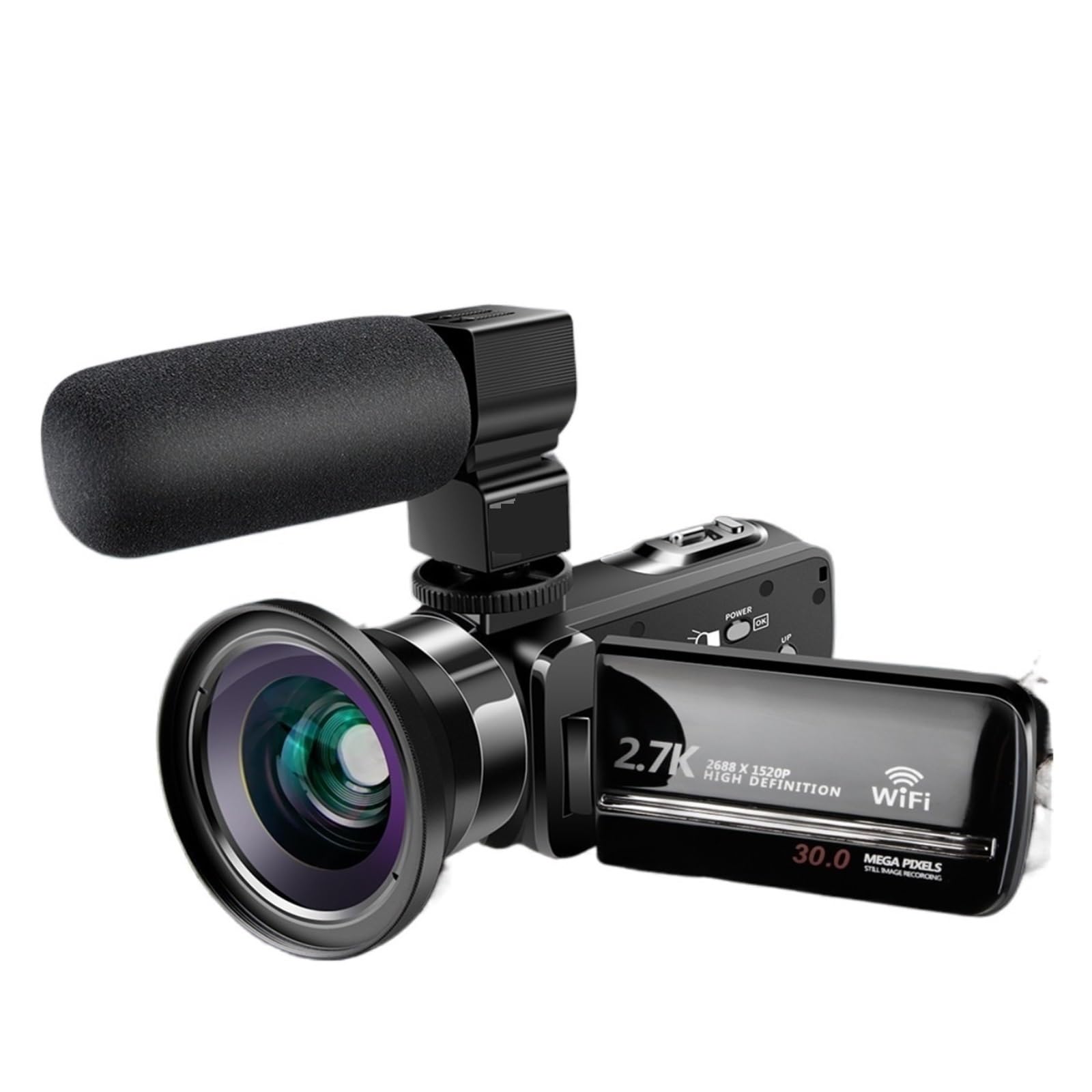 HD Digital Video Camera with Touch Screen, WiFi, Night Vision & Selfie - All-in-One DV Camcorder with Microphone & Wide Angle Lens (Black) - Perfect for Vlogging, Travel Videos & Home Recording