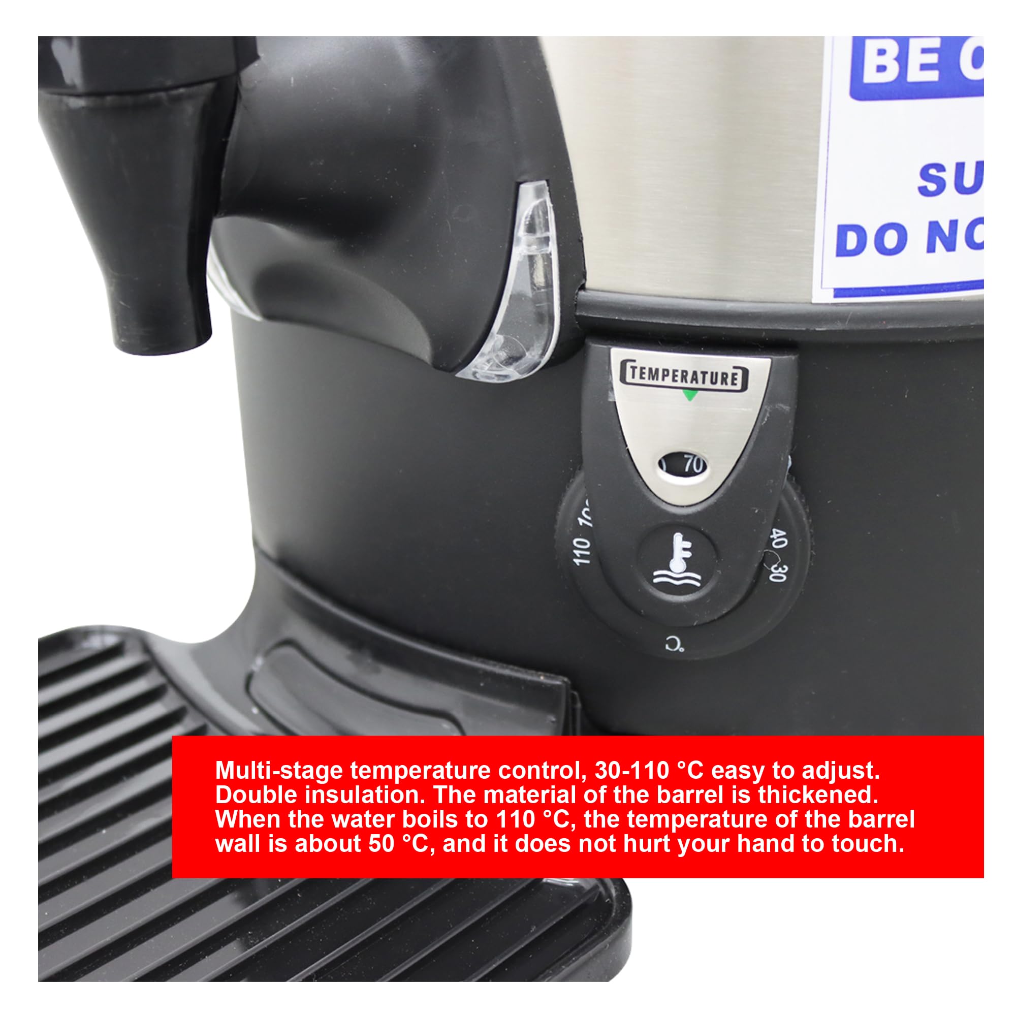 110V 8.8L Commercial Hot Water Dispenser with Stainless Steel Inner Tank - 1500W Fast Boiling for Coffee, Tea, Milk & Beverage Service - Perfect for Restaurants, Cafes & Offices